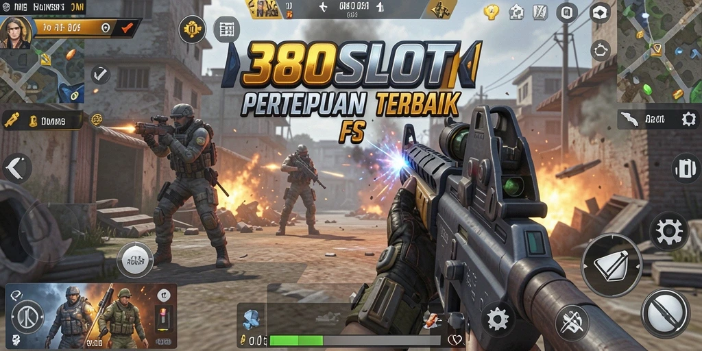 Tampilan aksi seru dalam gameplay FPS 380SLOT.