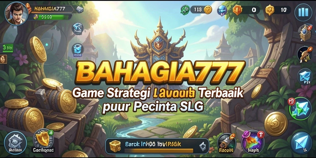 Screenshot utama BAHAGIA777 menampilkan pertempuran seru di dunia SLG.