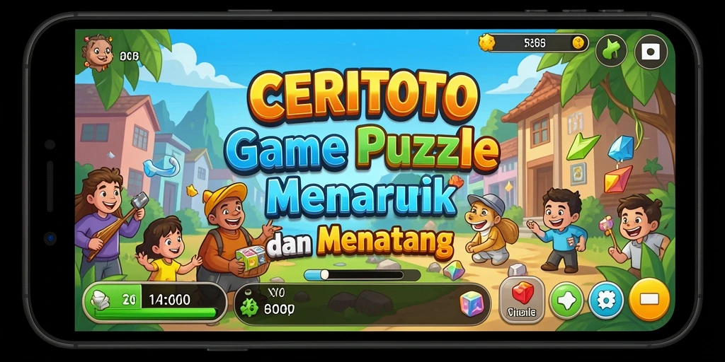 Screenshot gameplay CERITOTO yang menampilkan tantangan puzzle.