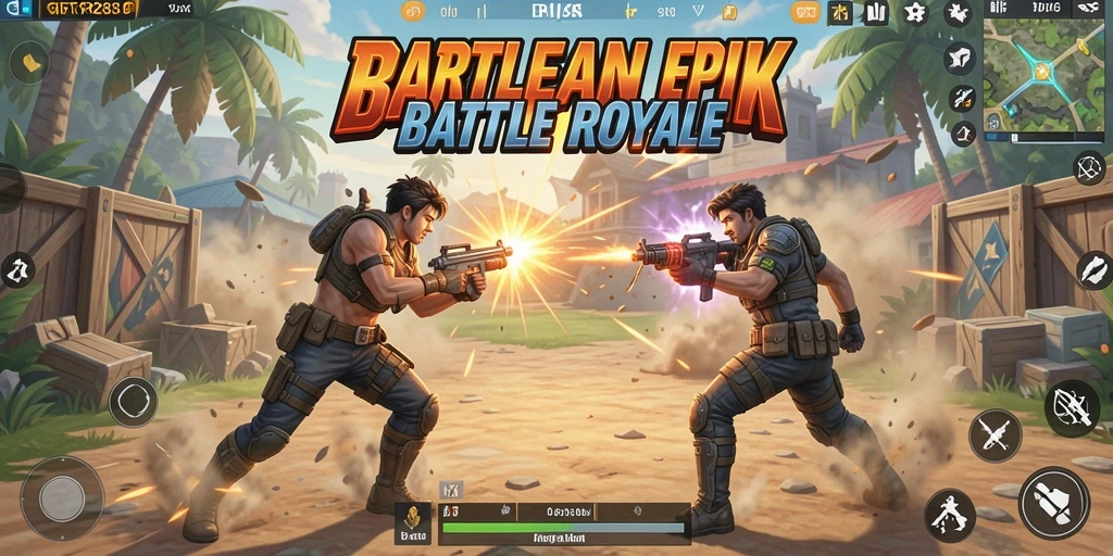 Screenshot gameplay menampilkan aksi mendebarkan di GIFTRP288 Battle Royale.