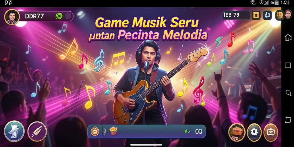 Screenshot gameplay IDR77 yang menunjukkan interaksi musik.