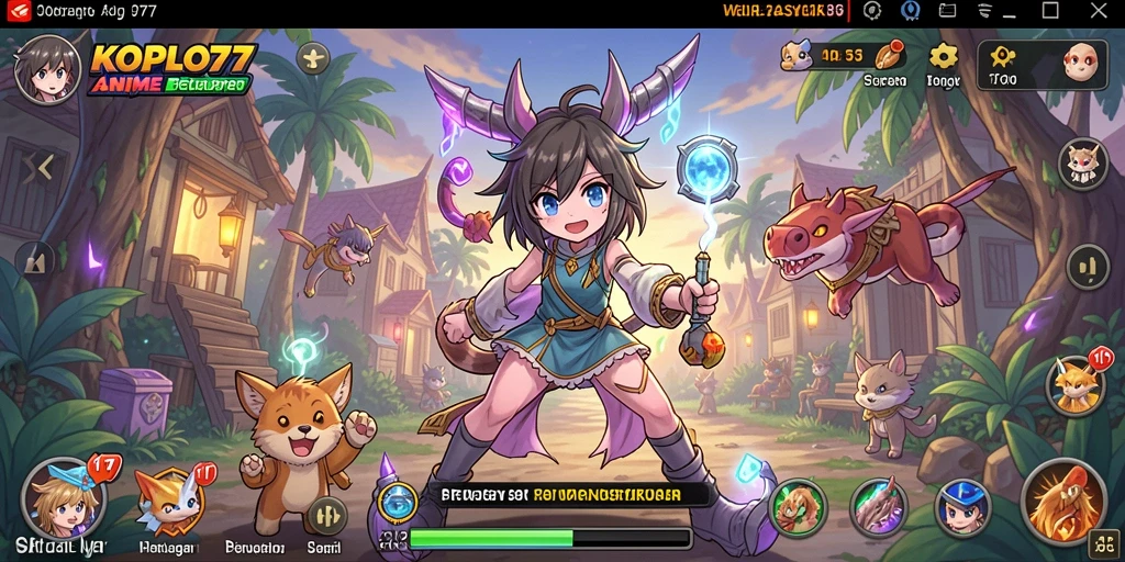 Screenshot KOPLO77 menampilkan karakter anime dalam aksi pertarungan yang dinamis.