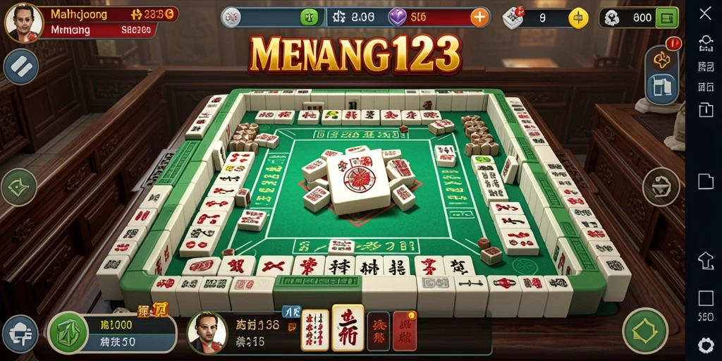 Tampilan gameplay MENANG123 yang menampilkan momen seru bermain Mahjong.