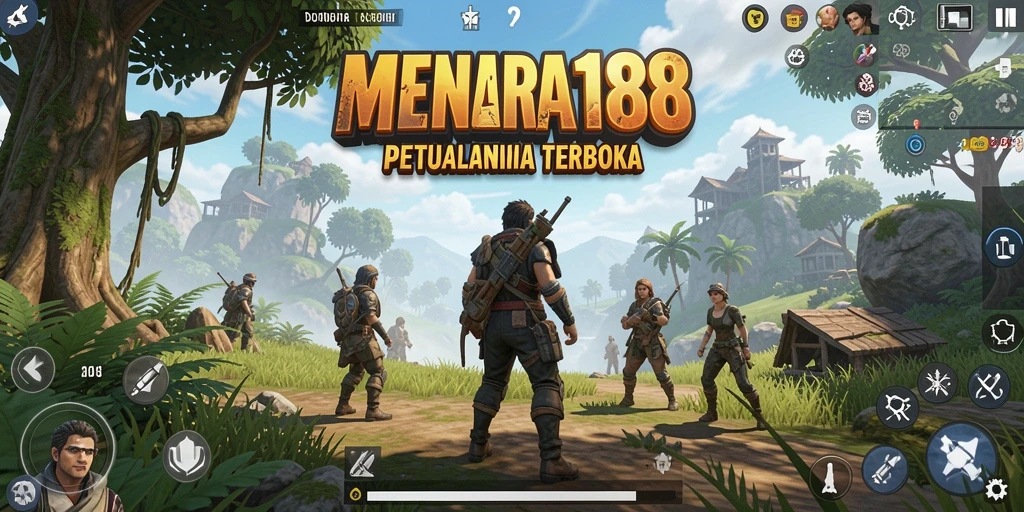 Screenshot gameplay dari MENARA188 menampilkan dunia terbuka yang luas dan menakjubkan.