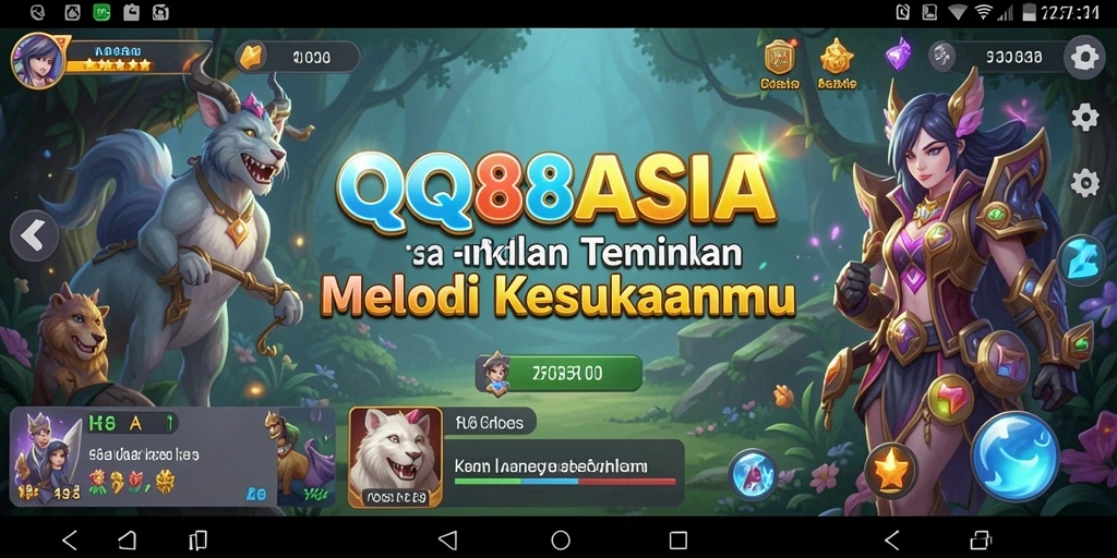 Tampilan gameplay interaktif dari aplikasi QQ88ASIA yang penuh warna.