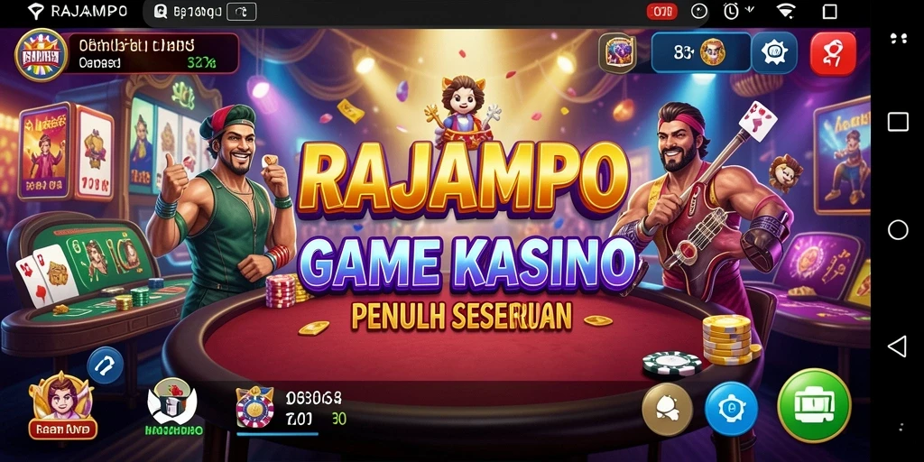 Screenshot utama RAJAMPO menampilkan gameplay Kasino yang seru dan interaktif.