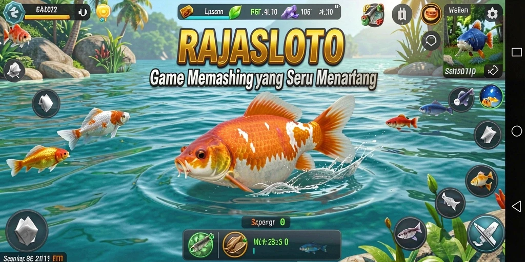 Screenshot gameplay yang menunjukkan pengalaman memancing yang seru di RAJASLOTO.