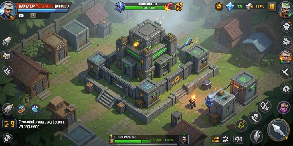 Tampilan gameplay RAKYATJP yang menarik dalam pertarungan Tower Defense.