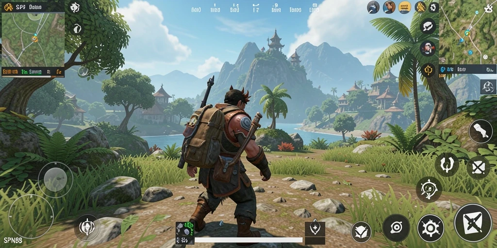 Screenshot gameplay SPN88 menunjukkan momen aksi dalam dunia terbuka.