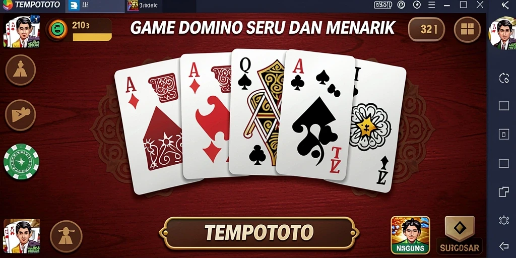 Gameplay seru dari TEMPOTOTO yang menampilkan permainan domino pilihan.