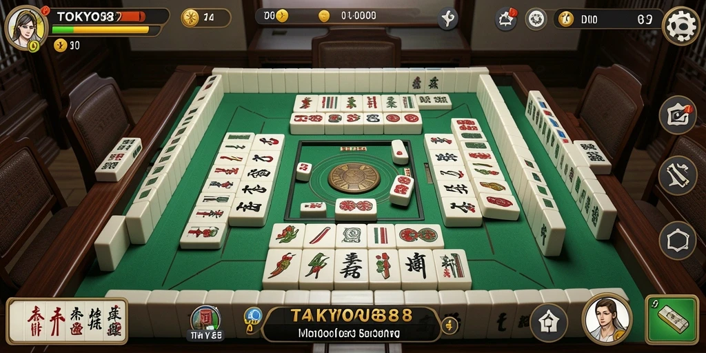 Tampilan menarik dari gameplay Mahjong di TOKYO88.